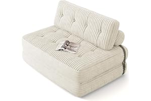 Xbro 2-sits konvertibel bäddsoffa, 180 x 130 x 20 cm, konvertibel golvsoffa, hopfällbar sofframadras i minnesskum, hopfällbar