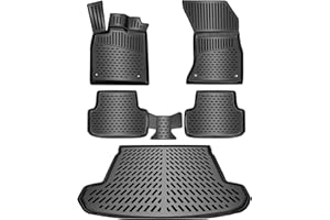 ELMASLINE Juego de alfombrillas de goma y alfombrilla para maletero para Hyundai Tucson 3 (III) a partir de 2015, borde extra alto de 5 cm.