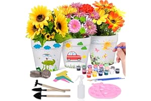 FORMIZON Outils de Jardinage pour Enfants, Kit de Peinture Cadeau de Jardinage et D'artisanat, 20 Pièces Fleurs Plantation Croissante Kit, Set d’Outillage de Jardin pour Les Filles Et Les Garçons