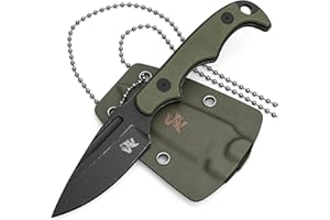 WOLFGANGS ODENWOLF CITO Neck Knife Messer - inklusive Kydex Scheide und Kugel Halskette zum umhängen - Mini Tactical Survival Outdoor Messer für verstecktes tragen (Cito - Schwarz)