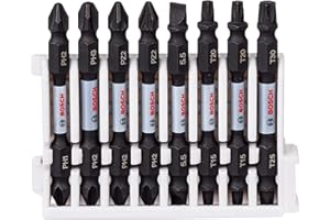Bosch Accessories Assortiment de 8 embouts de vissage à double tête Impact Control de Bosch Professional (Pick and Click, accessoires pour visseuse à percussion)