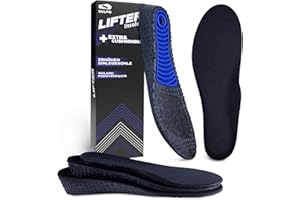 SULPO Wkładki podwyższające - Ortopedyczne wkładki podwyższające piętę - Podwyższenie pięty - Wsparcie łuku podłużnego stopy - Pochłanianie wstrząsów - Docinane - L / 41-44 EU / 2,5 cm