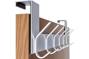 SKOLOO Portemanteau en acier inoxydable, installable sur la tranche supérieure d'une porte de salle de bain, de chambre, nickel brossé