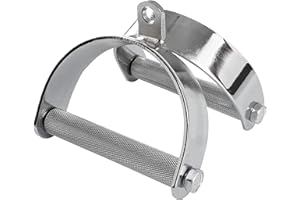 ‎SCSPORTS ScSPORTS® Griffe für Gym - Ergonomisch, bis 200 kg Belastbar, Gerändelte Grifffläche, Stahl, Verchromt - Parallelgriff, Kabelzuggriff, Rudergriff, Kabelzug, Latzug