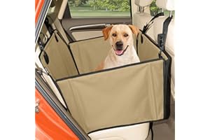 WUGLO Wyjątkowo Stabilny Samochodowy Fotelik dla Psa – Solidny Fotelik Samochodowy dla Psa z 4 Pasami – Wodoodporny Fotelik dla Psa do Samochodu – Mocne Siedzisko dla Psa do Samochodu na Tylne Siedzenie (L)