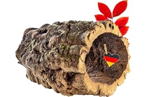 Vogelgaleria® Tolle Korkröhre aus Reiner Korkrinde, 20cm lang, 15cm hoch, ideal auch als Kork Terrarium Deko