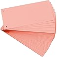 Exacompta - Ref 13335B - Bristol Card Punched Dividers (Pack of 100) - 105 x 240mm, 180gsm Paper, 2-Hole Punched, Horizontal, Organise A4 Documents - Pink Colour