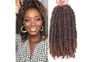 Xtrend 12 pouces 8 paquets pré-torsadés Passion Twist Crochet Hair 12 Racines/pack Pré-bouclés Crochet Braids Hair for Passion Twist Braiding Hair Ombre Bomb Twists Hair T30#