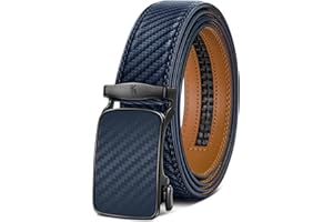 KEMISANT Ceinture Homme, Ceinture Homme Cuir avec Boucle à Cliquet Automatique de 35mm de Large avec Boîte Cadeau-Taille fixée