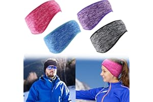 BAVOOTY 4 Piezas Diadema Deportiva de Invierno,Diadema de Calentador de Oreja,Orejeras Invierno,Orejeras de Invierno,Diademas Deportivas,para Mujeres Hombres,Running,Yoga,esquí(Púrpura,Azul,Gris,Rojo Rosado)