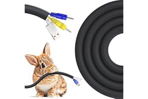 REFLYING Guaina Cavi Elettrici 3 metri-9,5mm, La Protezione Nero per Cavi Impedisce ai Cani e ai Gatti di Masticare i Cavi, Guaina Espandibile Intrecciata per la Gestione dei Cavi con 8 Fascette