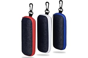 molshine 3 Pezzi Custodia per Occhiali in Denim Portatile,Custodia per Occhiali da Viaggio con Cerniera per Donna uomo Ragazza