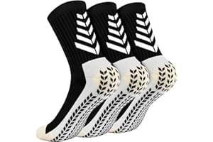 LUROON Calze Antiscivolo Calcio, 2/3/4 Paia Calzini Sportivi Inverno Addensare Cotone Anti-vesciche Calzini Da Corsa Calzini Traspiranti Tennis Calzettoni Unisex per Ciclismo Trekking Corsa Jogging