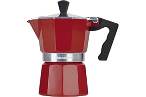 Barazzoni Cafetière colorée 3 Tasses, Aluminium, Rouge