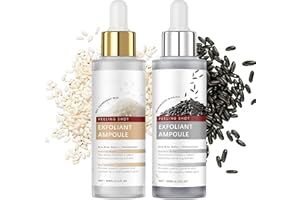 ALTHERONA Glow Rice Ampoule Duo – White & Black Rice Peeling Serum – Exfoliant Gesicht Ampulle mit Niacinamid & BHA – Porenreiniger & Feuchtigkeitspflege für Strahlende Haut
