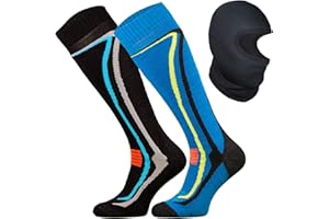 TODO 2 pary – 50% wełna merino, skarpety narciarskie, męskie i damskie, ciepłe skarpety termiczne + kominiarka termiczna w zestawie, skarpety funkcyjne, skarpety zimowe, skarpety narciarskie