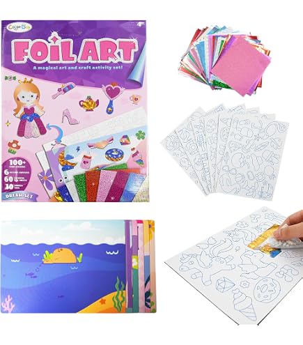 Kit Créatif Licorne Pour Enfants – Foil Art & Aquarelle – Activité Manuelle Sans Désordre – Voyage, Anniversaire – Pour Filles 4-9 Ans - 7