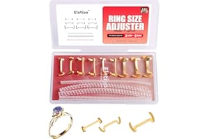 ELETIUO 13 Pack Filled 14k Gold/Silver Metal Ring Guard with 4 Sizes Spirals,Invisible Ring Size Adjuster Set for Loose Rings,Ring Guard, Ring Sizer, Fit for Men and Women Rings,2 Styles