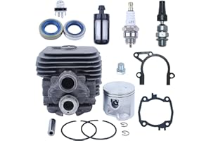 AUMEL 50mm Cylindre Piston Gaskets Kit pour Stihl TS410 TS420 TS 410 420 Découpeuse Scie à Tronçonner avec Piston Joints Bougie Allumage Filtre Carburant 16 in 1 Kit Entretien
