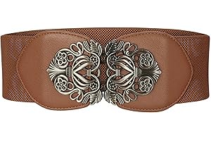 BlackButterfly 3 Pouces de Large Élastique Boucle Vintage Ceintur