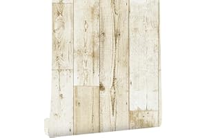 JOLIHOME Papier Peint en Bois Jaune et Marron 44,5x500cm Papier Peint Auto-Adhésif pour Meubles Vintage Film Vinyle Autocollant Grain de Bois pour Placard Tiroir Tables Cuisine Chambre à Coucher