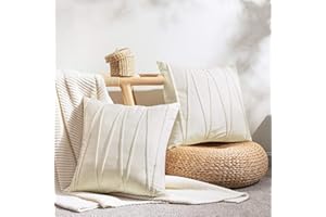 Topfinel Cream Cushion Covers 45cm x 45cm Autumn Sofa Bed Colorful Cushions Soft Pillow Case 18x18 Velvet Scatter Decorative Cushions Pillow Cover for Livingroom Bedroom Invisible Zipper,Pack of 2