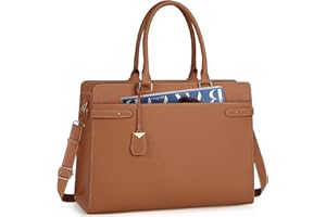 IGOLUMON Shopper damska duża torba na laptopa o przekątnej ekranu 15,6", torba biznesowa ze skóry PU, torba robocza, aktówka, torba na ramię do biura, szkoły, na podróż