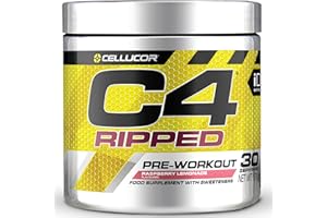 CELLUCOR C4 Ripped - Pre-Workout-Booster - Raspberry Lemonade | Getränkepulver für Energy Drink | 150 mg Koffein + Beta-Alanin + Extrakt aus grünen Kaffeebohnen | 30 Portionen