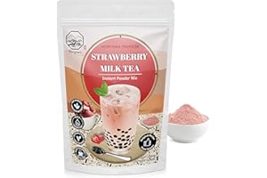 Strawberry Bubble Milk Tea Instant 3in1 Powder Mix - 1kg (33 Drinks) | For Boba Tea, Milkshake, Blended Frappe and Bakery | Authentic Taiwan Recipe | 0 Trans Fat, No Preservatives by Moriyama Teahouse