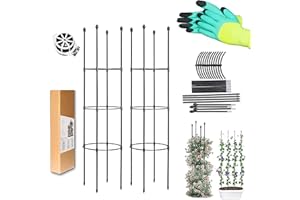 LIBRNTY 2 pièces Obélisque de Jardin,Support de Plantes de Grimpantes,Treillis Fleur Soutien de Arche de Jardin en Forme de Tour pour Le Jardin,Support de Fleur et de Plantes grimpantes