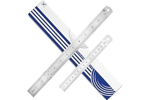 XE XPERT EXCELLENCE XE Stainless Steel Ruler Set – 12 (30 cm) and 6 (15 cm) Inch Precision Metal Set, Ideal Straight Edge Measuring Ruler for Students, Office, Engineers, Crafting, and Sewing with Hanging Hole