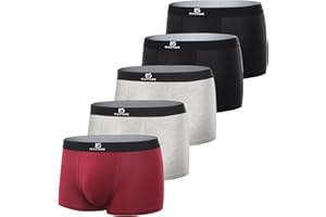 GLESTORE Bokserki męskie MT0604 zestaw 4 lub 5 oddychający, modalny czarny granatowy szary S-XXL