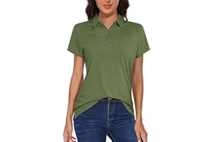MAGCOMSEN Damen Poloshirts Golf Kurzarm Shirt Schnelltrocknend Sporthirts UV UPF 50+ Sommershirt Atmungsaktiv Outdoor Laufshirts mit 1/4 Knopfleiste