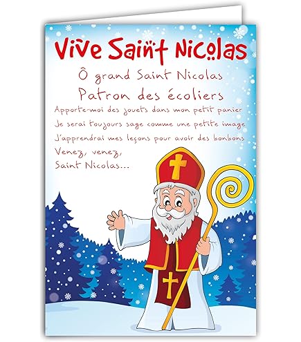 Carte Saint-Nicolas Footballeur Garçon - Format 12x17cm Avec Enveloppe, Design Moderne, Fabriquée En France