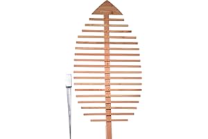 dobar Plant support design in leaf shape, trellis made of wood, XXL trellis, larch, natural, 84 x 6.5 x 160 cm, 58211e, 84 x 6.5 x 160 cm