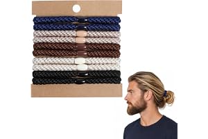 10 stycken hårsnoddar för män, flätat hårsnoddar för män, hårband för män utan veck, rullar elastiska hårband för stark elasticitet och halkfritt grepp, träning
