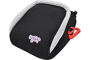 BubbleBum - Asiento Elevador de Coche Inflable para Niños, Grupo 2/3, Negro, 33x33x11 cm
