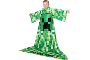 Minecraft Bärbar filt för barn och tonåringar – en storlek barnfilt med ärmar, mysig, loungekläder, gåvor för pojkar
