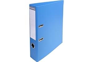 Exacompta - Ref 53742E - Prem'Touch PVC Lever Arch File - 320 x 290mm in Size, 2 Rings, Can Hold A4 Documents, 70mm Spine, 75mm Rings, FSC-Certified - Blue Cover