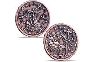 LPARKIN Just One More Chapter Coin Gamer Cadeau livre pour les amateurs de livres – Pièce de monnaie unique à rabat et pièces de monnaie livre pour femmes lectrices, idée décisionnelle (un chapitre de plus –