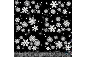 Mauts 212pcs Reusable Snowflake Window Stickers, Christmas Window Stickers, Christmas Window Decorations Window Display Decoration