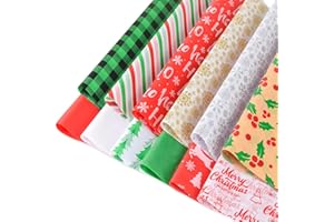 NEBURORA Lot de 120 feuilles de papier de soie de Noël 50 x 35 cm pour emballage de Noël, décorations de fêtes de fin d'année, sacs cadeaux, bricolage