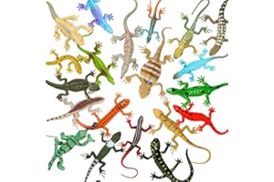 DOITEM 20PCS Reptile Lizard Figures Plastic Lizard Toys Reptile Realistic Lizards Animal Figures for Halloween Party Decoration, Practical Joke Educational Toys