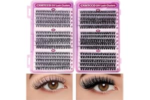 CNMTCCO Individual Eyelashes 570pcs Natural Cluster Lashes D Curl Fluffy Lash Clusters Wispy Individual Lashes Cluster for DIY Lash Extensions at Home (8-16mm 30+40+50+60+80+100D) (Max)