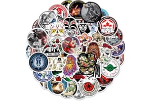 TACOMEXI Star-W Lot de 100 autocollants imperméables en vinyle pour ordinateur portable, pare-chocs, bouteille d'eau, ordinateur, téléphone, casque de protection, autocollants de voiture et décalcomanies…