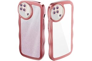 JIEZUIMEI Candy Wave Frame Glitter Carcasa Funda con Xiaomi Redmi 10C, Wave Frame Aesthetic Transparente Funda para teléfono Funda para Mujer y niña Fina Flexible Camera Carcasa Oro Rosa