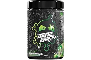 Gene Blast Black Magic Pre Workout – Strength, Energy, Focus & Muscle Pumps | BCAA + EAA | High Stim | No Crash | 720g (Green Apple)