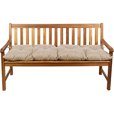 Chilly Piley Kussen Crème Tuinkussen 120x60 Chilly Piley Bankkussen Crème - Waterafstotend Zitkussen Voor Tuinbank Met Rits En Lussen Tuinbank Kussen
