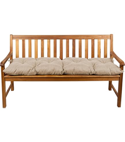 Gutekissen® bankkussen, zitkussen, tuinkussen, gewatteerd kussen, dubbel kussen, zitmeubelen, tuinschommel, tuinmeubelen L (200x60x50, Blau-wgrijs 2