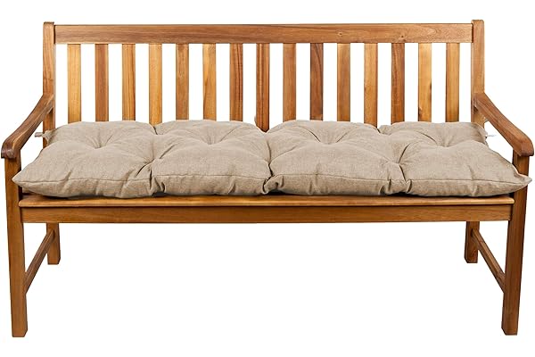 Gutekissen® Cojines para Bancos – Cojines Exterior para Banco jardín LS (150x40, Beige)